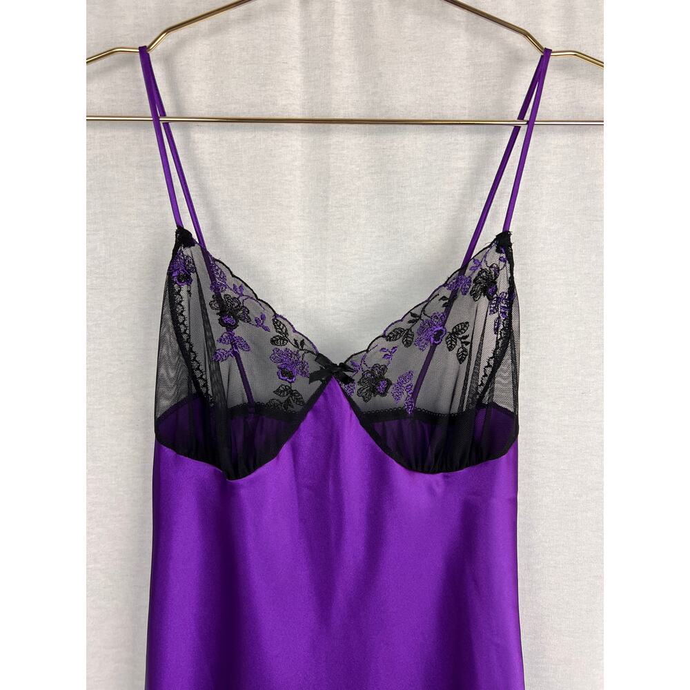 Vintage Whimsigoth Slip Dress Babydoll Lace Sheer Purple Fairy Goth Lingerie